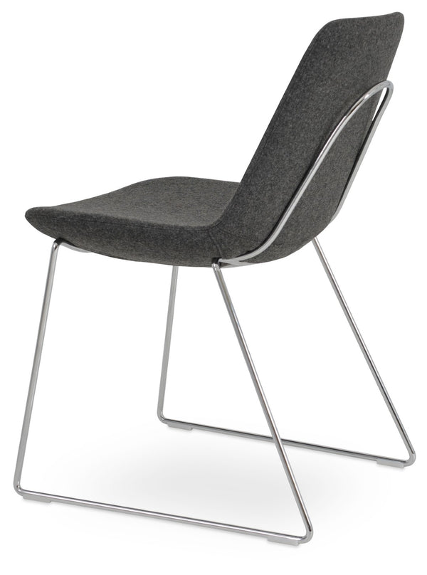 Soho Concept Eiffel Handle Back Dining Chair In Camira Era Fabric - 10-year Guarantee, Stylish & Durable Design Chrome,Dark Grey  Soho-concept-dining-chair-03186