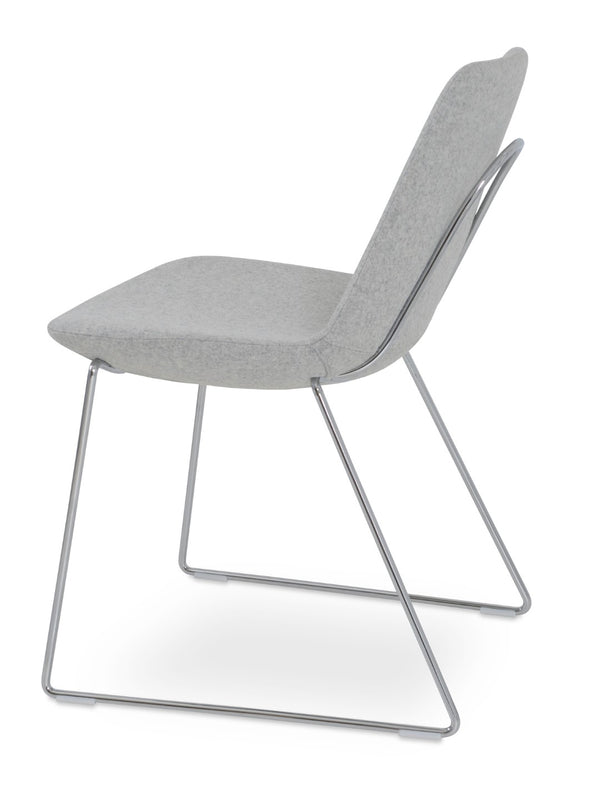 Soho Concept Eiffel Handle Back Dining Chair - Stylish Upholstery Options, 10-year Guarantee, 350 Lb Capacity Chrome,Silver  Soho-concept-dining-chair-03183