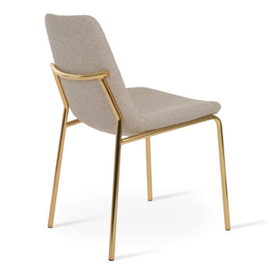 Soho Concept Eiffel Classy Chair - Elegant Dining Seating In Boucle, Velvet & Nubuck Fabrics With 10-year Guarantee Gold,Beige  Soho-concept-dining-chair-03194