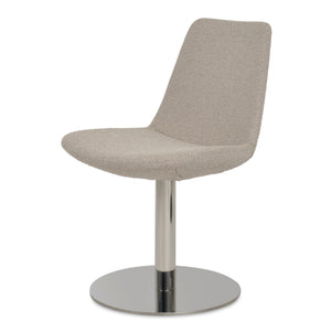Soho Concept Eiffel Round Swivel Chair - Luxe Upholstery, Modern Metal Base, 10-year Guarantee, Stylish Comfort Beige  Soho-concept-dining-chair-03196