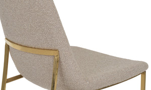 Soho Concept Eiffel Sled Chair: Stylish Dining Chair With Premium Fabric Options & Elegant Gold/Brass Finishes Gold,Beige  Soho-concept-dining-chair-03199