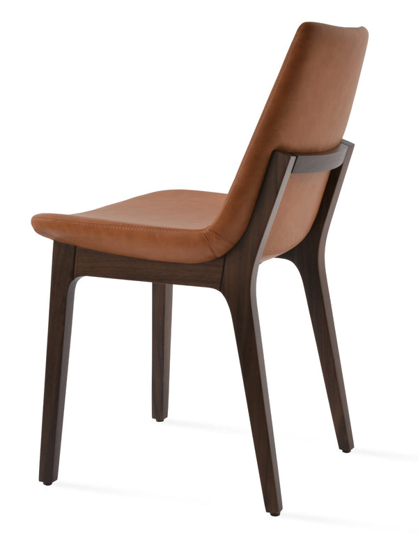 Soho Concept Eiffel Pyramid Swivel Dining Chair - Premium Leatherette, Solid Wood Base, 2-year Guarantee, Stylish Comfort Walnut  Soho-concept-dining-chair-03200