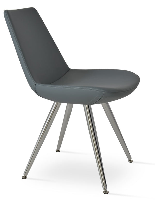 Soho Concept Eiffel Star Dining Armchair - Stylish Boucle, Velvet & Nubuck Fabrics With 10-year Guarantee & Swivel Chrome,Grey  Soho-concept-dining-chair-03204