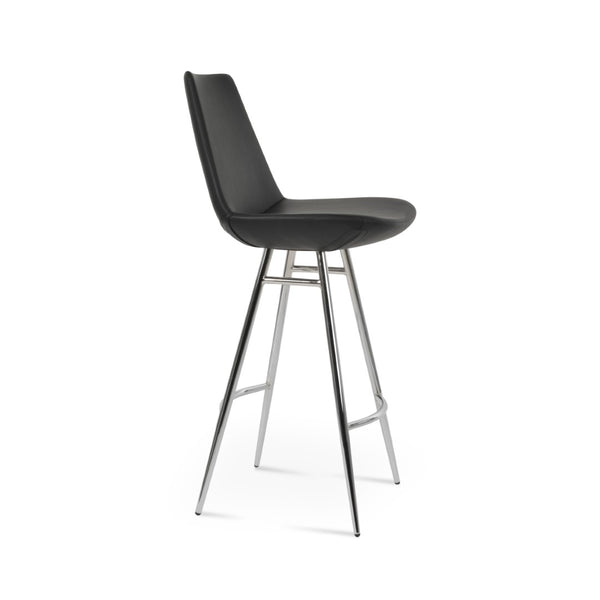 Soho Concept Eiffel Galata Barstools & Counterstools - Stylish Leatherette Seating With 2-year Guarantee! Chrome,Black Steel Tubular Legs Soho-concept-dining-chair-08283