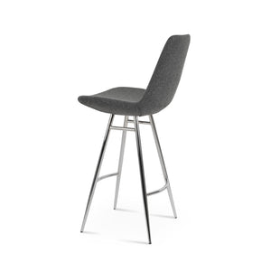 Soho Concept Eiffel Galata Barstools & Counterstools - Premium Wool Fabric, Stylish Finish Options, 10-year Guarantee Chrome,Dark Grey Steel Tubular Legs Soho-concept-dining-chair-08280