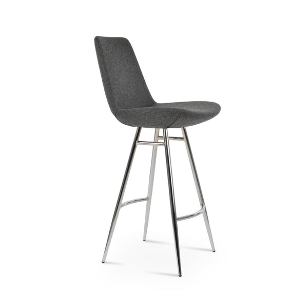 Soho Concept Eiffel Galata Barstools & Counterstools - Premium Wool Fabric, Stylish Finish Options, 10-year Guarantee Chrome,Dark Grey Steel Tubular Legs Soho-concept-dining-chair-06775