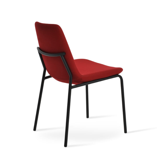 Soho Concept Eiffel Harris Chair In Dark Grey Camira Blazer Wool - Stylish Dining Seat With 10-year Guarantee Black,Red  Soho-concept-dining-chair-03231