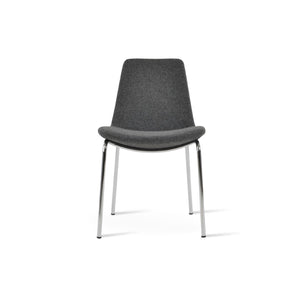 Soho Concept Eiffel Harris Armchair Dining Chair - Elegant Camira Blazer Wool, 10-year Guarantee, Dark Grey Fabric Dark Grey,Chrome  Soho-concept-dining-chair-03227