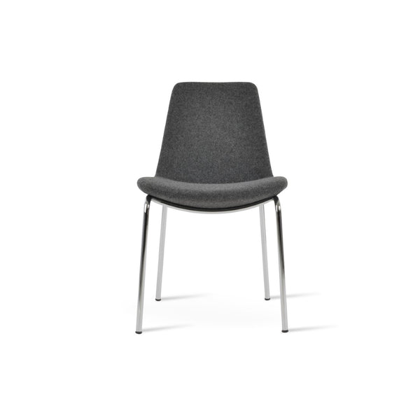 Soho Concept Eiffel Harris Armchair Dining Chair - Elegant Camira Blazer Wool, 10-year Guarantee, Dark Grey Fabric Dark Grey,Chrome  Soho-concept-dining-chair-03227