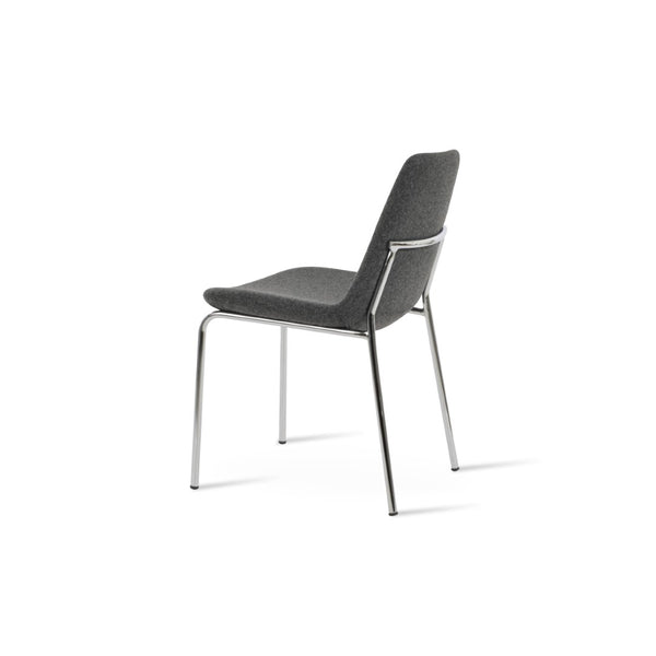 Soho Concept Eiffel Harris Armchair Dining Chair - Elegant Camira Blazer Wool, 10-year Guarantee, Dark Grey Fabric Dark Grey,Chrome  Soho-concept-dining-chair-03227