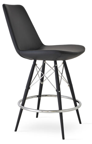 Soho Concept Eiffel Mw Barstools & Counterstools - Stylish Boucle Fabric With Leather, 10-year Guarantee! Black  Soho-concept-dining-chair-08288