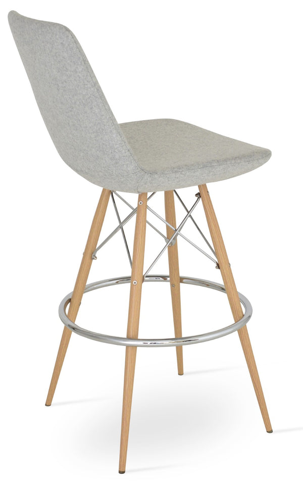Soho Concept Eiffel Barstools & Counterstools In Camira Blazer Wool Fabric - Stylish, Durable & Guaranteed! Natural,Silver  Soho-concept-dining-chair-08284