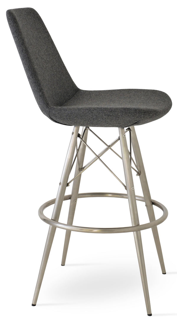 Soho Concept Eiffel Barstools & Counterstools In Camira Blazer Wool Fabric - Stylish, Durable & Guaranteed! Dark Grey  Soho-concept-dining-chair-08286
