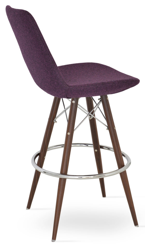 Soho Concept Eiffel Barstools & Counterstools In Camira Blazer Wool Fabric - Stylish, Durable & Guaranteed! Walnut  Soho-concept-dining-chair-08287