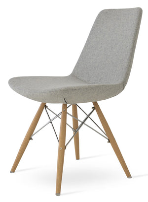 Soho Concept Eiffel Mw Dining Chair - Stylish Camira Blazer Wool, Walnut Finish, 10-year Guarantee, Durable Design Natural,Silver  Soho-concept-dining-chair-03260