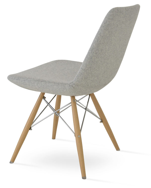 Soho Concept Eiffel Mw Dining Chair - Stylish Camira Blazer Wool, Walnut Finish, 10-year Guarantee, Durable Design Natural,Silver  Soho-concept-dining-chair-03260