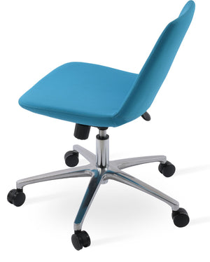 Soho Concept Eiffel Office Chair - Premium Boucle, Velvet & Nubuck Fabrics, Adjustable Height, 10-year Warranty! Turquoise  Soho-concept-dining-chair-11818