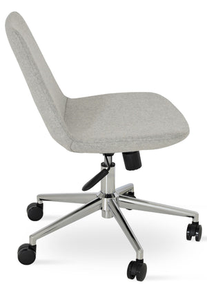 Soho Concept Eiffel Office Chairs - Luxurious Camira Blazer Wool & Synergy Fabrics - 10-year Guarantee, Deep Maroon Silver  Soho-concept-dining-chair-11811