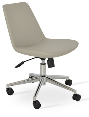 Soho Concept Eiffel Office Chairs - Stylish Leatherette Seating With Adjustable Height & 2-year Guarantee, Limited Stock Chrome,Light Grey  Soho-concept-dining-chair-11815