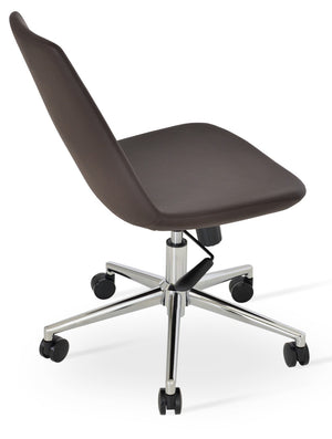 Soho Concept Eiffel Office Chairs - Stylish Leatherette Seating With Adjustable Height & 2-year Guarantee, Limited Stock Chrome,Brown  Soho-concept-dining-chair-11816