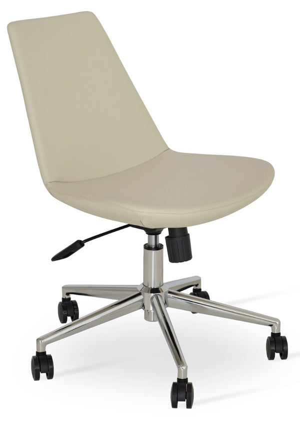 Soho Concept Eiffel Office Chairs - Stylish Leatherette Seating With Adjustable Height & 2-year Guarantee, Limited Stock Chrome,Cream  Soho-concept-dining-chair-11817