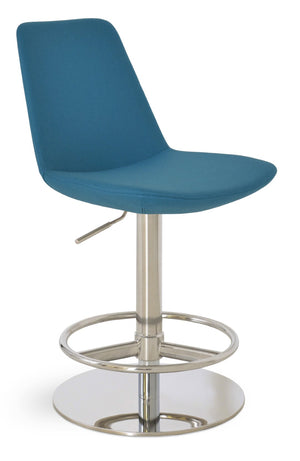 Soho Concept Eiffel Adjustable Piston Barstools In Premium Camira Wool Fabric – 10-year Guarantee, Stylish & Durable Turquoise  Soho-concept-dining-chair-08302