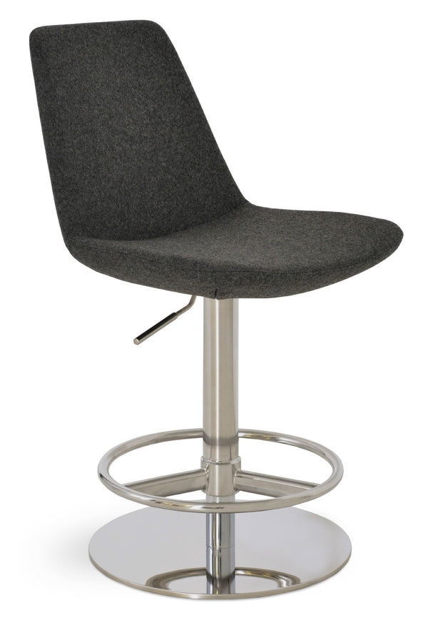 Soho Concept Eiffel Adjustable Piston Barstools In Premium Camira Wool Fabric – 10-year Guarantee, Stylish & Durable Dark Grey  Soho-concept-dining-chair-08300
