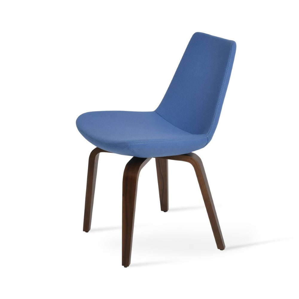 Soho Concept Eiffel Plywood Dining Chair - Elegant Walnut, Camira Blazer Wool, 10-year Guarantee, Stylish Comfort Walnut,Silver  Soho-concept-dining-chair-03297