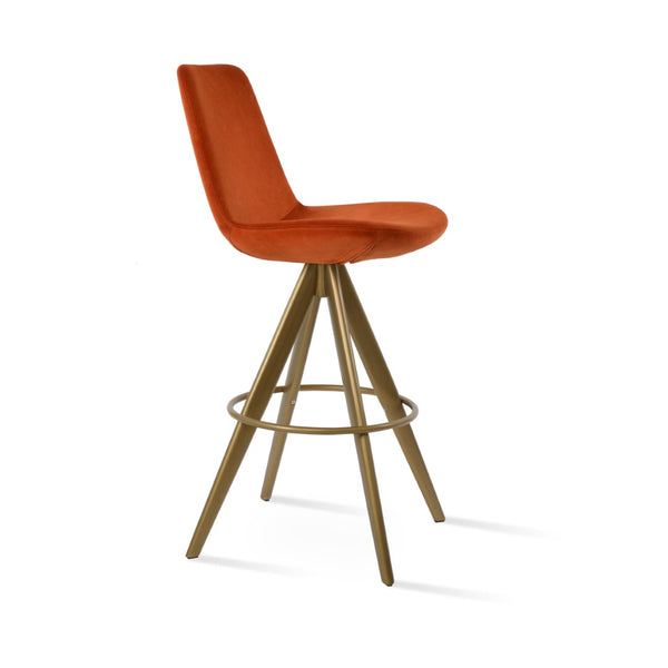 Soho Concept Eiffel Pyramid-mw Swivel Barstools & Counterstools - Stylish Metal & Wood With 10-year Guarantee Brass,Orange  Soho-concept-dining-chair-08321
