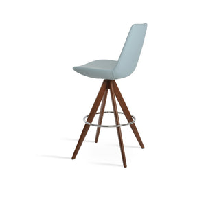 Soho Concept Eiffel Pyramid Barstools & Counterstools - Stylish Wood Swivel Stools In Boucle, Velvet, Nubuck Fabrics Walnut  Soho-concept-dining-chair-08311