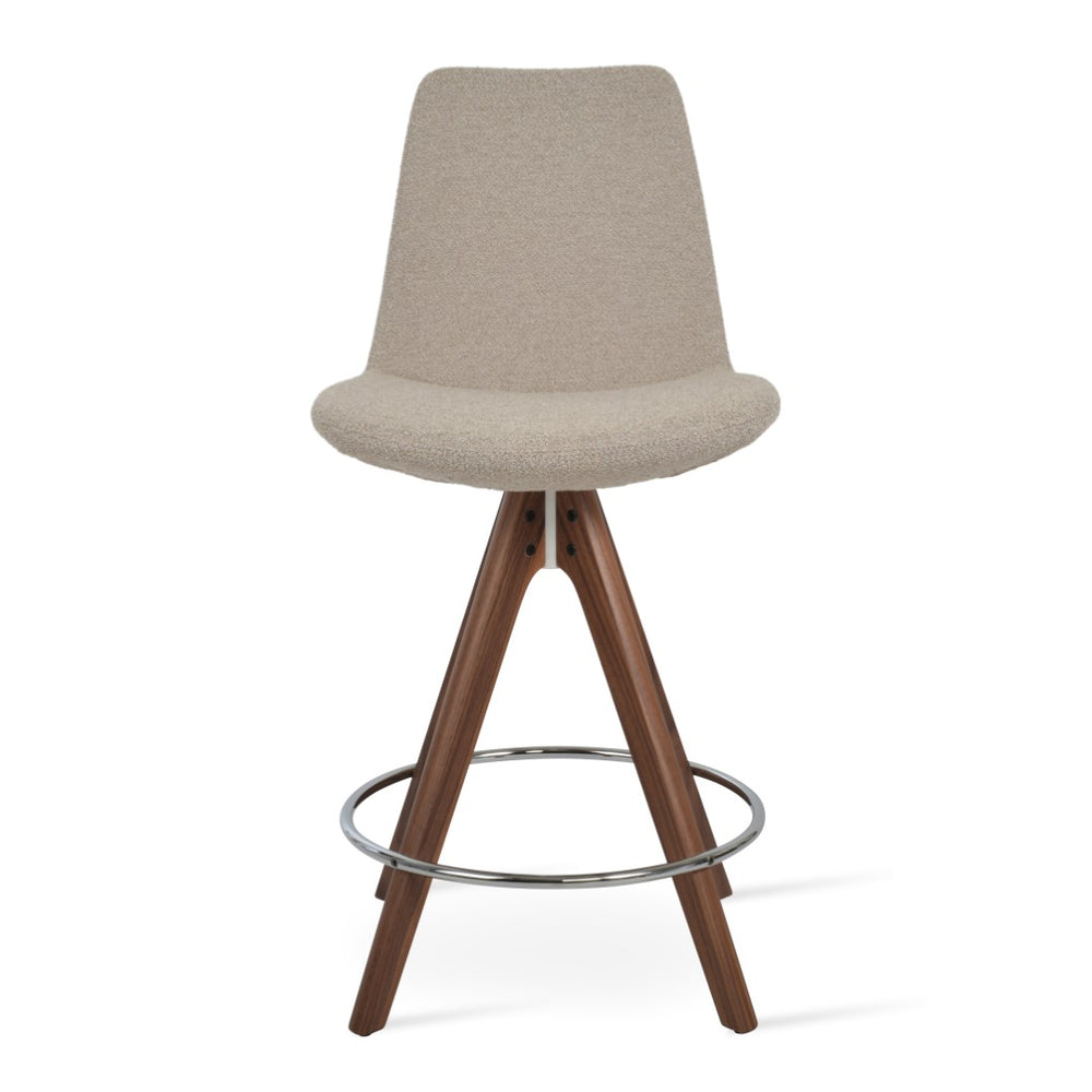 Soho Concept Eiffel Pyramid Wood Barstools & Counterstools - Elegant Upholstery, Solid Wood, 10-year Guarantee! Walnut,Beige  Soho-concept-dining-chair-06782