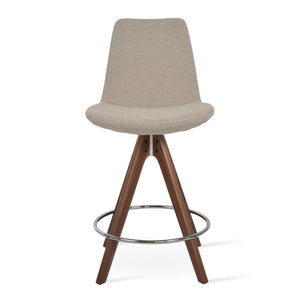 Soho Concept Eiffel Pyramid Wood Barstools & Counterstools - Elegant Upholstery, Solid Wood, 10-year Guarantee! Walnut,Beige  Soho-concept-dining-chair-06782