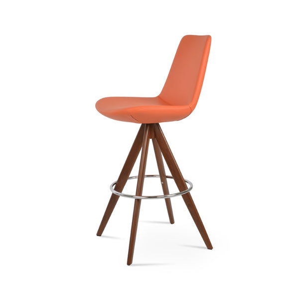 Soho Concept Eiffel Pyramid-mw Swivel Barstools & Counterstools – Stylish Leatherette, 2-year Guarantee, Custom Options Walnut,Orange  Soho-concept-dining-chair-06783