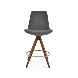 Soho Concept Eiffel Pyramid Barstools & Counterstools - Stylish Wool Upholstery, 10-year Guarantee, Solid Wood Walnut,Dark Grey  Soho-concept-dining-chair-08314