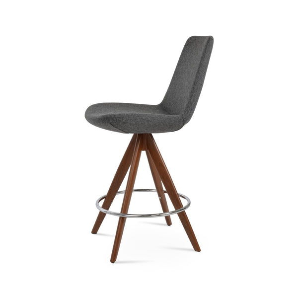 Soho Concept Eiffel Swivel Barstools & Counterstools In Camira Blazer Wool - Stylish, Durable, 10-year Guarantee! Walnut,Dark Grey  Soho-concept-dining-chair-06785