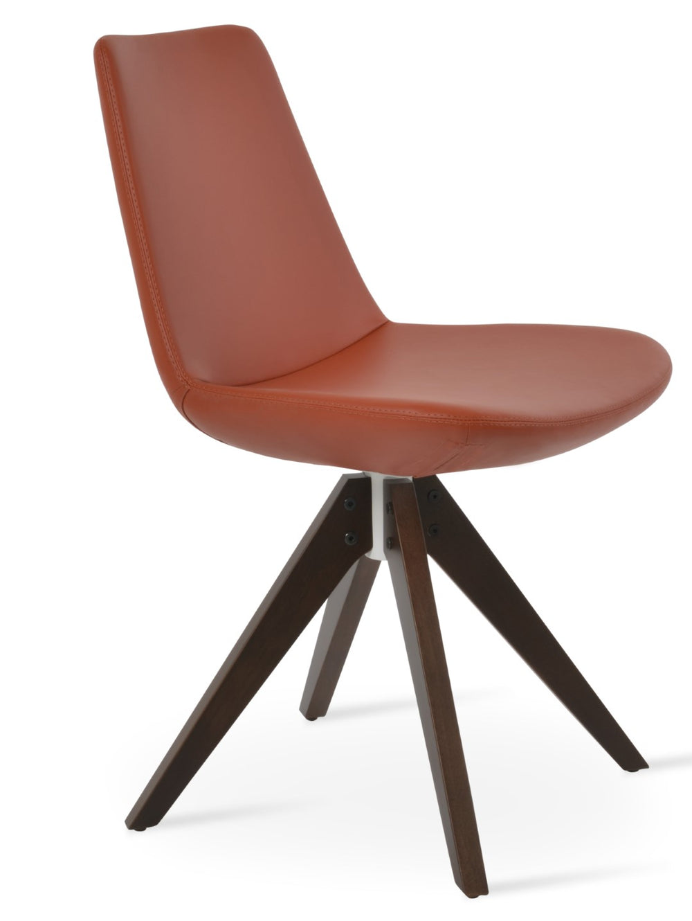 Soho Concept Eiffel Pyramid Swivel Dining Chair With 5-year Guarantee – Elegant Wood Base, Durable Upholstery Walnut  Soho-concept-dining-chair-03317