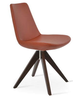Soho Concept Eiffel Pyramid Swivel Dining Chair With 5-year Guarantee – Elegant Wood Base, Durable Upholstery Walnut  Soho-concept-dining-chair-03317