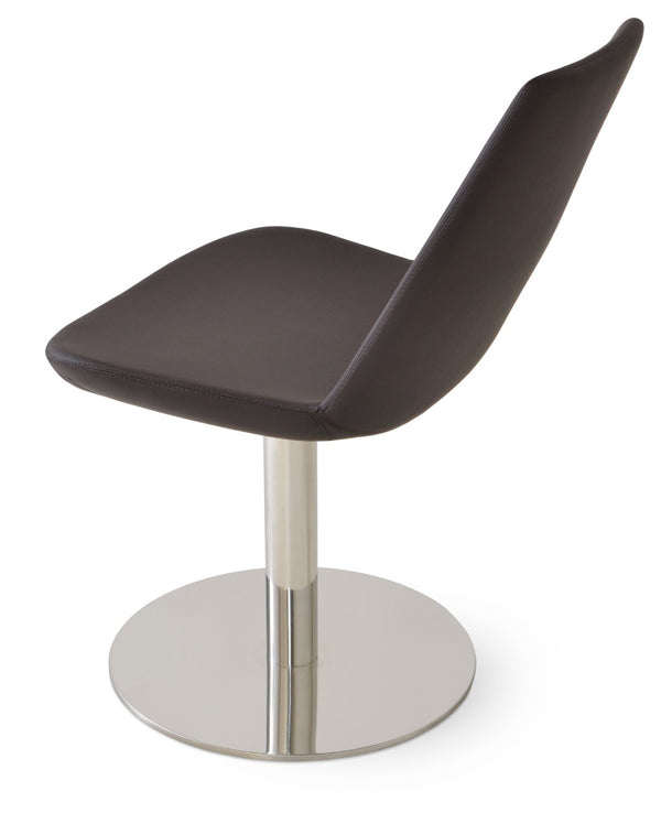 Soho Concept Eiffel Round Swivel Chair - Stylish Leatherette Dining Chair With 2-year Warranty & Durable Design Brown  Soho-concept-dining-chair-03329