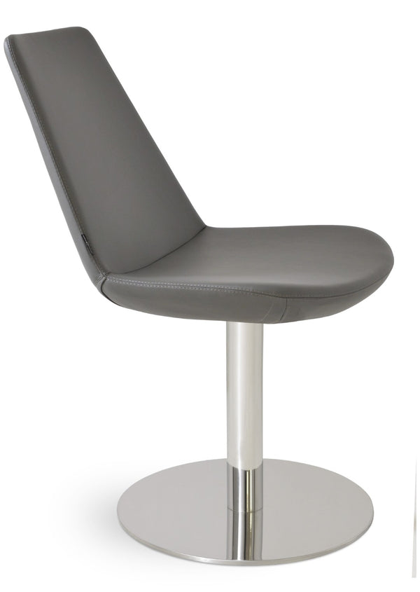 Soho Concept Eiffel Round Swivel Chair - Stylish Leatherette Dining Chair With 2-year Warranty & Durable Design Grey  Soho-concept-dining-chair-03330