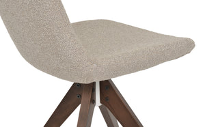 Soho Concept Eiffel Pyramid Swivel Dining Chair - Luxury Fabrics & Solid Wood Base, 10-year Guarantee, 350 Lbs Capacity Beige,Walnut  Soho-concept-dining-chair-03336