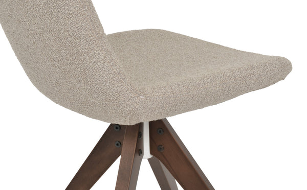 Soho Concept Eiffel Pyramid Swivel Dining Chair - Luxury Fabrics & Solid Wood Base, 10-year Guarantee, 350 Lbs Capacity Beige,Walnut  Soho-concept-dining-chair-03336