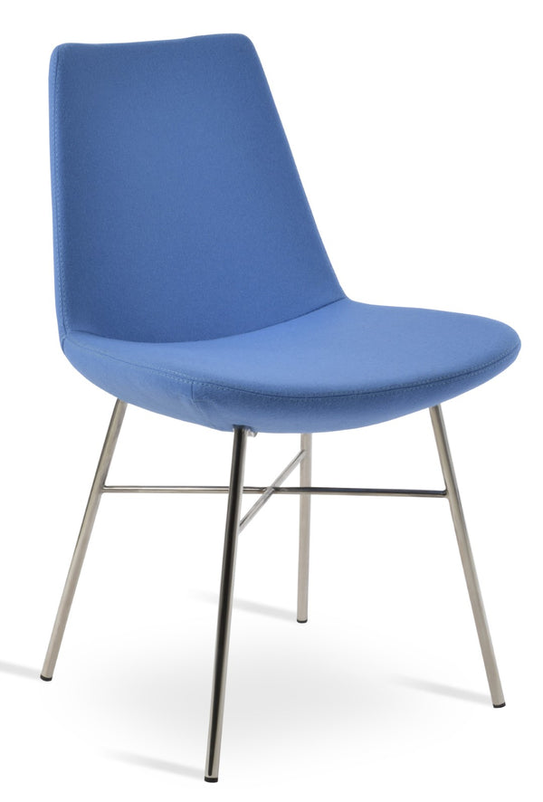 Soho Concept Eiffel Cross Chair - Stylish Dining Chair In Camira Blazer Wool, 10-year Guarantee, Black & Red   Soho-concept-dining-chair-03346