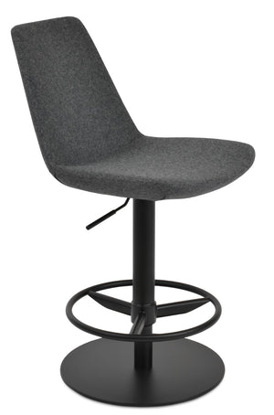 Soho Concept Eiffel Arm Piston Stool With Full Footrest – Stylish Camira Wool Fabric & 10-year Guarantee, Dark Grey Dark Grey,Black  Soho-concept-dining-chair-08328