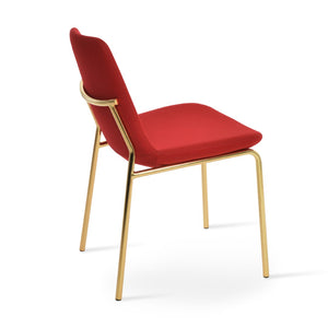 Soho Concept Solid Steel Dining Chair With Camira Blazer Wool Upholstery – 10-year Guarantee For Style & Comfort Red  Soho-concept-dining-chair-03339