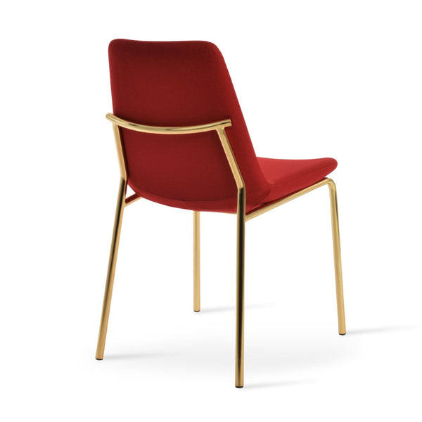 Soho Concept Solid Steel Dining Chair With Camira Blazer Wool Upholstery – 10-year Guarantee For Style & Comfort Red  Soho-concept-dining-chair-03339