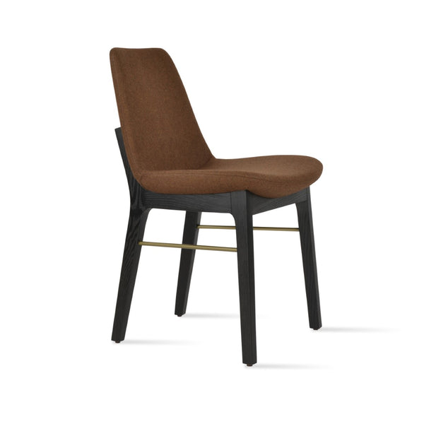 Soho Concept Eiffel Wood Chair - Premium Camira Blazer Wool Fabric, 10-year Guarantee, Durable For Commercial Use Brown,Ash,Brass  Soho-concept-dining-chair-03348