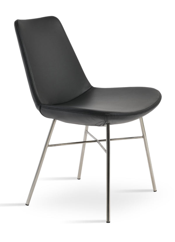 Soho Concept Eiffel Cross Chair - Durable Camira Yoredale Boucle Fabric, Elegant Design, 10-year Guarantee, Black Black  Soho-concept-dining-chair-03352