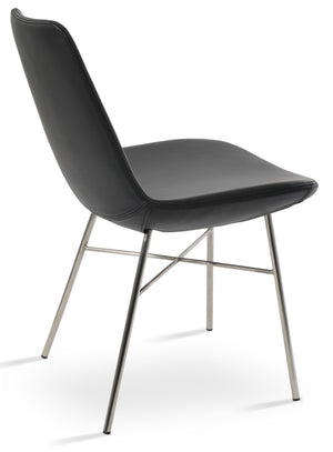 Soho Concept Eiffel Cross Chair - Durable Camira Yoredale Boucle Fabric, Elegant Design, 10-year Guarantee, Black Black  Soho-concept-dining-chair-03353