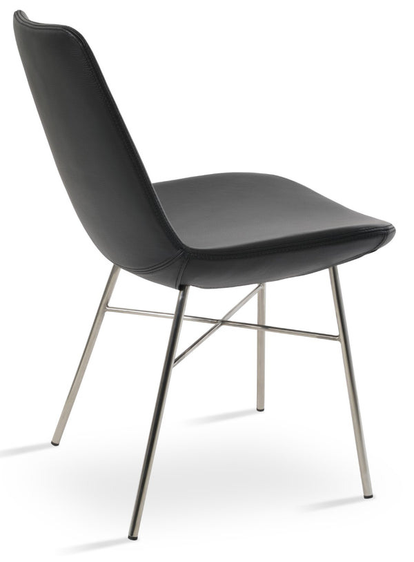 Soho Concept Eiffel Cross Chair - Durable Camira Yoredale Boucle Fabric, Elegant Design, 10-year Guarantee, Black Black  Soho-concept-dining-chair-03353