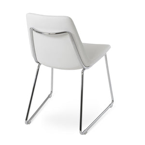 Soho Concept Eiffel Handle Back Dining Chair - Stylish, Durable Leatherette With 2-year Guarantee, 350 Lbs Capacity White,Chrome  Soho-concept-dining-chair-03364